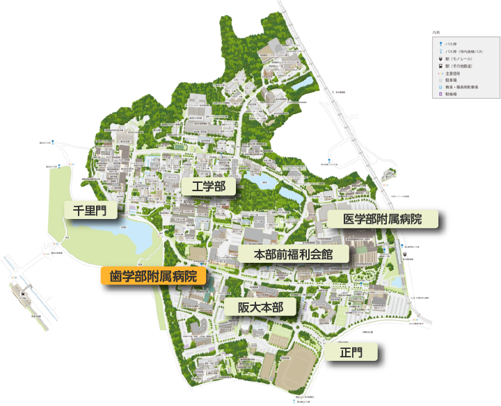 吹田キャンパス　キャンパスマップ